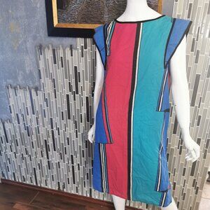 Vintage Oscar de la renta cotton blend striped dress size S 0061